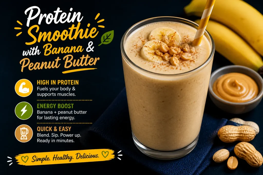 Protein Smoothie with Banana & Peanut Butter