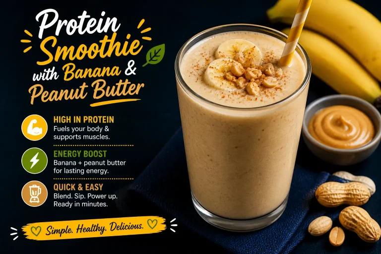 Protein Smoothie with Banana & Peanut Butter Breakfast 5 Protein Smoothie with Banana & Peanut Butter